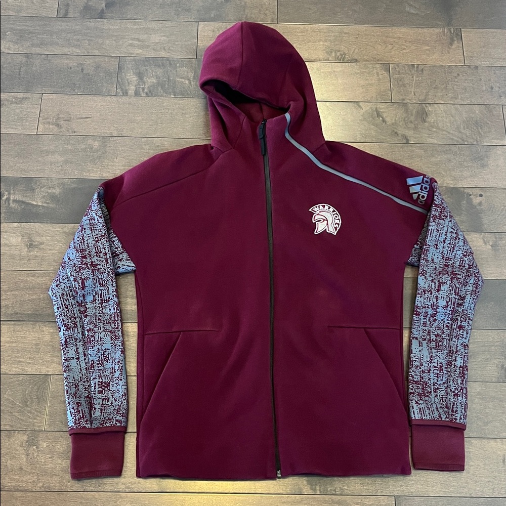 Adidas Burgundy Hoodie with warriors Logo M
